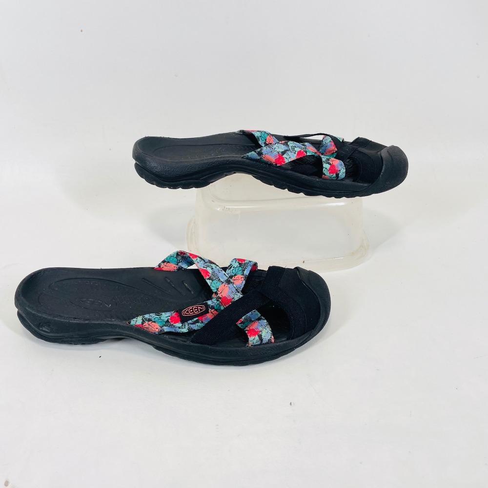 Keen Bali Strap Sandals Womens 8.5 Black Floral Slide 1022434 - Picture 5 of 8